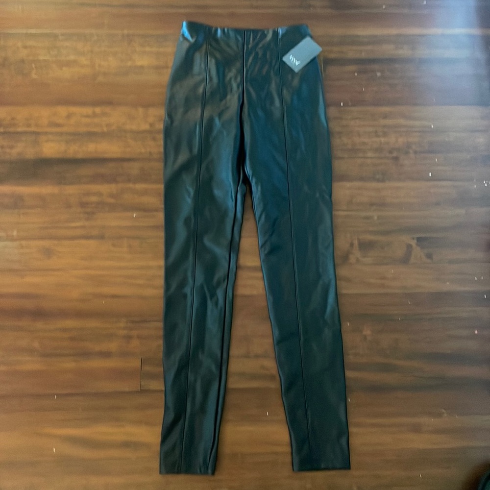 BRAND NEW Designer Leather Pants - Vegan, stretchy, with Tags